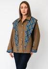Only Tartan Scarf Detail Short Trench Coat, Brown