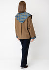 Only Tartan Scarf Detail Short Trench Coat, Brown