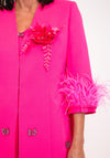 Ophelia Melita Boa Feather Trim Jacket & Dress Set, Cerise