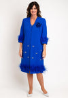 Ophelia Melita Boa Feather Trim Jacket & Dress Set, Iris Blue