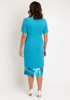 Ophelia Melita Gina Satin Print Jacket & Dress Set, Turquoise