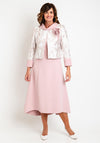 Ophelia Melita Embossed Overlayer Jacket and Midi Dress Set, Blush Pink