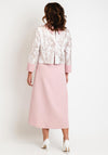 Ophelia Melita Embossed Overlayer Jacket and Midi Dress Set, Blush Pink