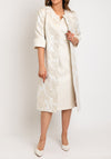 Ophelia Melita Ava Leaf Print Dress & Jacket Set, Pearl