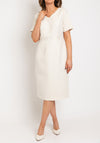 Ophelia Melita Ava Leaf Print Dress & Jacket Set, Pearl