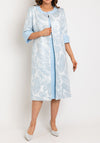 Ophelia Melita Ava Leaf Print Dress & Jacket Set, Sky Blue