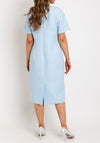Ophelia Melita Ava Leaf Print Dress & Jacket Set, Sky Blue