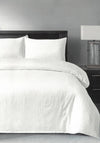 The Home Studio Sleepdown Opulent Sateen Stripe King Size Duvet Cover Set, White