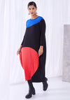 Ora Colour Block Pleated Midi Dress, Multi