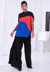 Ora Colour Block Pleated Top, Multi