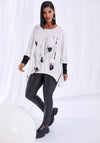 Ora Drawstring Hem Splash Print Top, White