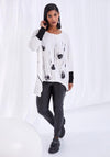 Ora Drawstring Hem Splash Print Top, White