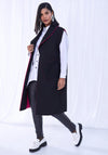 Ora Contract Lining Long Waistcoat, Black