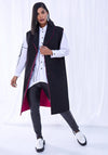 Ora Contract Lining Long Waistcoat, Black