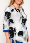 Ora Abstract Print Midi Dress, Grey