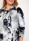 Ora Abstract Print Longline Blouse, Grey