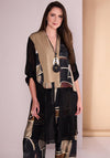 Ora Chiffon Longline Blouse, Beige & Black
