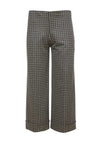 Ora Houndstooth Wide Leg Trousers, Grey