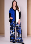 Ora Graphic Print Wide Leg Trousers, Blue