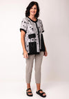 Ora Stone Printed Top, Grey and Black