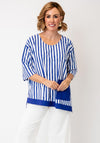 Ora Striped With Contrasting Pocket Top, Blue