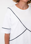 Ora Plain with Contrasting Detail Top, White