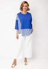 Ora Striped Detail Top, Blue