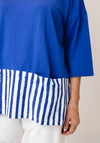 Ora Striped Detail Top, Blue