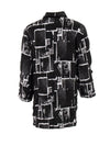 Ora Textured Graphic Print Contrast Jacket, Black