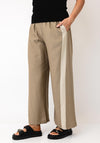 Ora Soft Textured Wide Leg Trousers, Beige