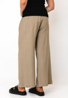 Ora Soft Textured Wide Leg Trousers, Beige