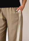 Ora Soft Textured Wide Leg Trousers, Beige