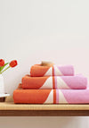 Orla Kiely Stem Bloom Print Hand Towel, Orange and Pink