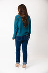 Olsen Knitted Zip Up Sweater, Blue