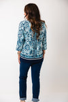 Olsen Leopard Printed Framed Blouse, Blue