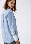 Oui Striped Long Sleeve Shirt, Blue and White