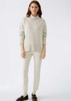 Oui Knit Polo Neck Jumper, Light Beige