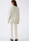 Oui Knit Polo Neck Jumper, Light Beige