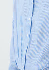 Oui Cropped Elasticated Striped Shirt, Blue