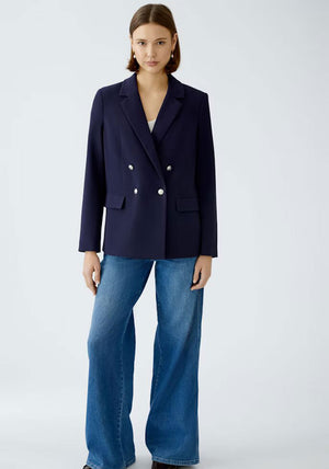 Oui Double Breasted Blazer, Navy