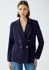 Oui Double Breasted Blazer, Navy