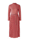 Oui Honeycomb Pattern Slinky Midi Dress, Dark Red