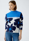 Oui Floral Print Jumper, Blue