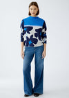 Oui Floral Print Jumper, Blue