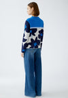 Oui Floral Print Jumper, Blue