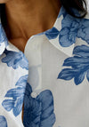 Oui Floral Print Buttoned Shirt, Blue