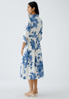 Oui Floral Print Buttoned Shirt Dress, Blue