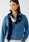 Oui Flower Print Scarf, Navy Multi