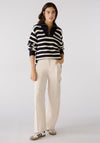 OUI Half Zip Striped Knit Sweater, Navy & White