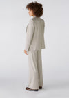 Oui Jersey Houndstooth Double Breasted Blazer, Beige